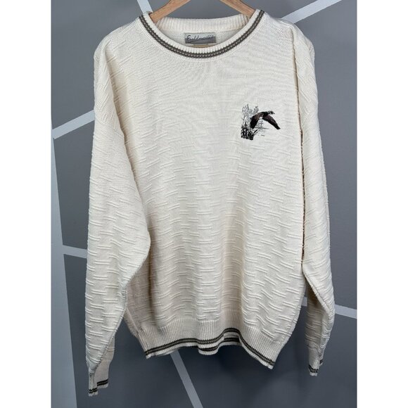 Vintage Fieldmaster Sweater Men’s L Woods Duck Hunting Embroidered Textured Knit - Picture 1 of 13